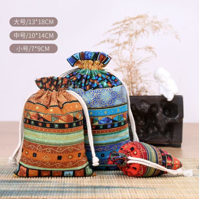 Cotton And Linen Ethnic Style Drawstring Sachet Bag Portable Sachet Jewelry Jewelry Mosquito Repellent Bag Chinese Style Storage Bag - Image 3